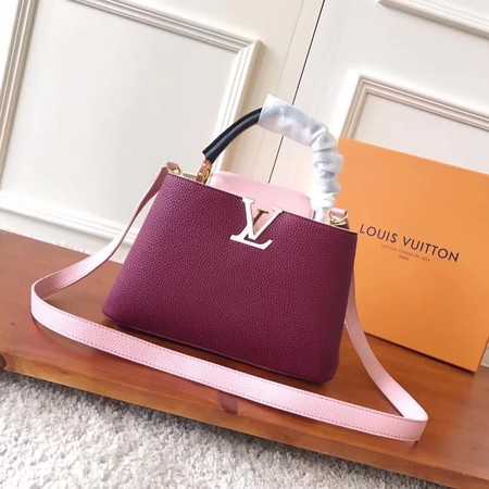 Louis Vuitton Outlet original taurillon leather Capucines BB M94517 bordeaux