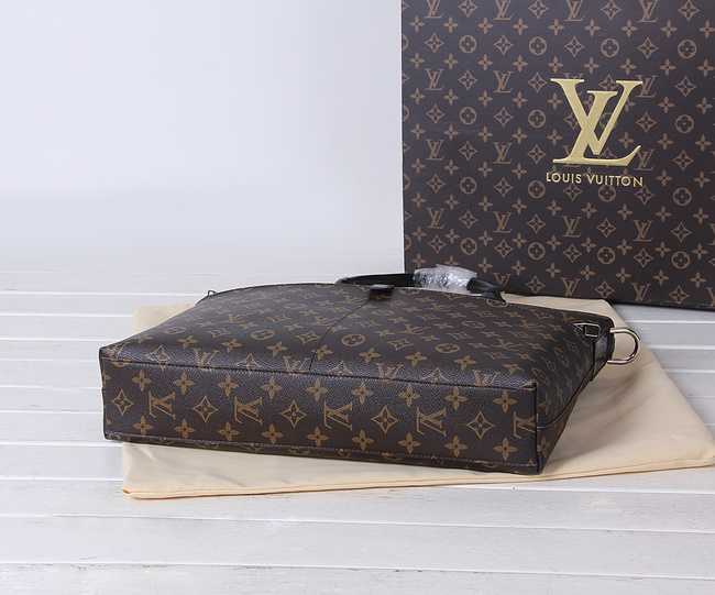 Louis Vuitton Outlet Monogram Canvas Briefcase Calfskin Leather 41546 Brown