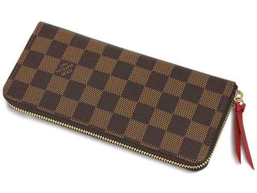 Louis Vuitton Outlet Damier Damier Ebene Canvas Clemence Wallet N60534