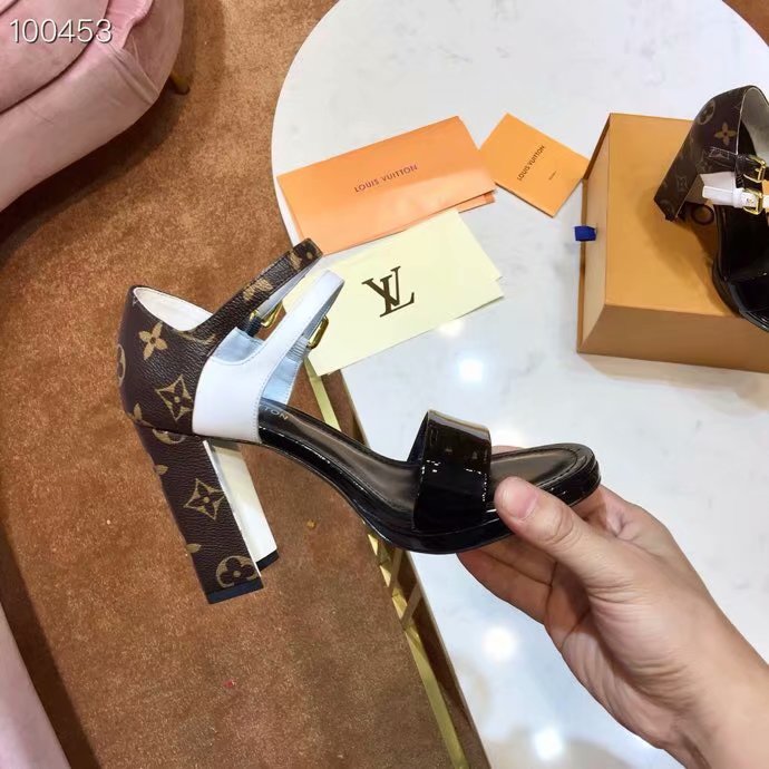 Louis Vuitton Outlet lady leather Sandals LV953SY-2 9CM height