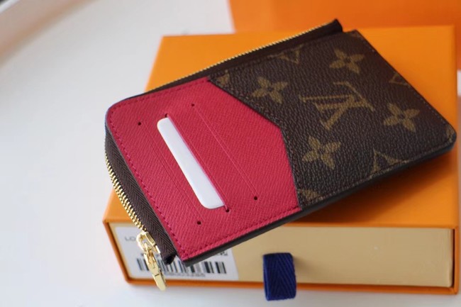 Louis Vuitton Outlet Monogram Canvas original CARD HOLDER M60167 rose