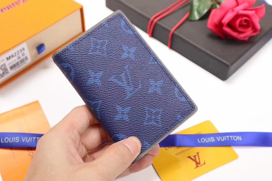 Louis Vuitton Outlet Monogram Ink Card Purse 62219 blue