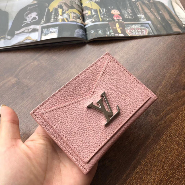 Louis Vuitton Outlet original LOCKME CARD HOLDER M68555 pink