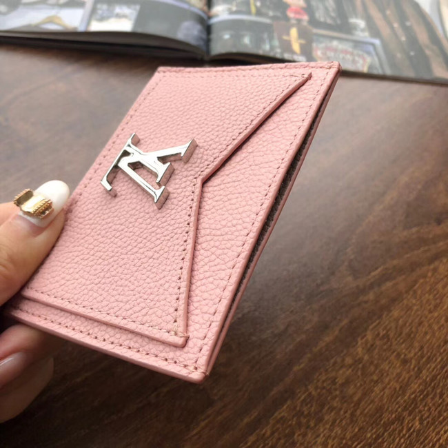 Louis Vuitton Outlet original LOCKME CARD HOLDER M68555 pink