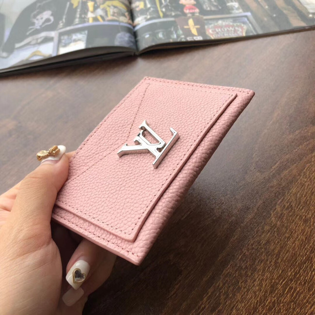 Louis Vuitton Outlet original LOCKME CARD HOLDER M68555 pink