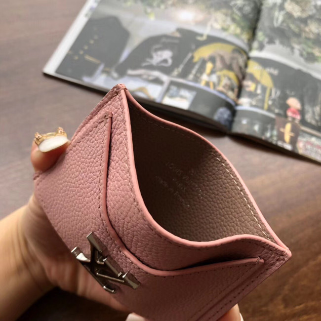 Louis Vuitton Outlet original LOCKME CARD HOLDER M68555 pink