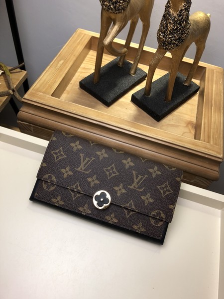 Louis Vuitton Outlet monogram canvas flore wallet 64586 black