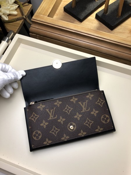 Louis Vuitton Outlet monogram canvas flore wallet 64586 black