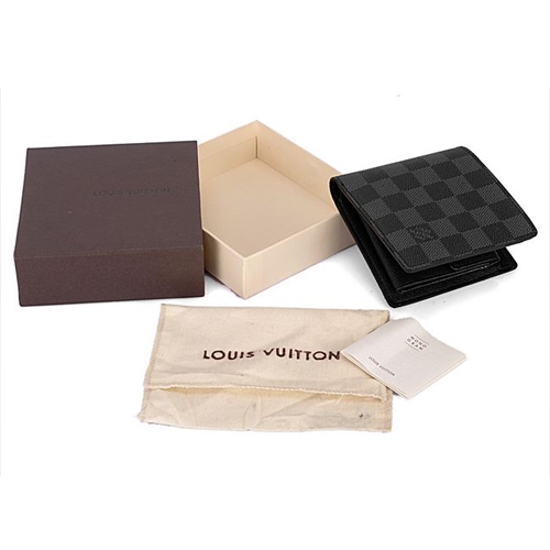 Louis Vuitton Outlet Damier Graphite Canvas Marco Wallet In Black N62664