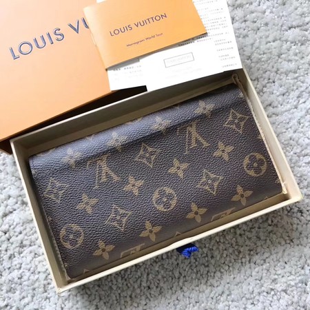 Louis Vuitton Outlet SARAH Monogram Canvas Wallet 60351 brown