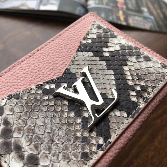 Louis Vuitton Outlet original LOCKME CARD HOLDER N97001 pink