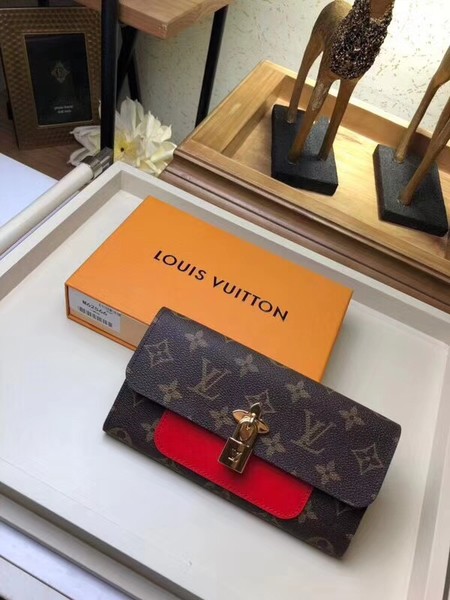 Louis Vuitton Outlet FLOWE Monogram Canvas Wallet 62566 red