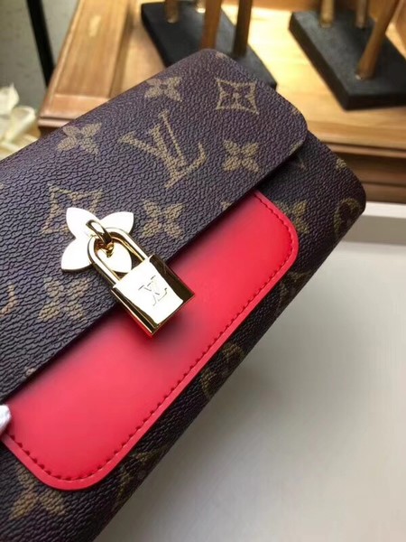 Louis Vuitton Outlet FLOWE Monogram Canvas Wallet 62566 red