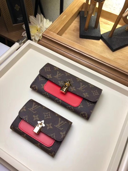 Louis Vuitton Outlet FLOWE Monogram Canvas Wallet 62566 red