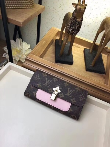 Louis Vuitton Outlet FLOWE Monogram Canvas Wallet 62566 pink