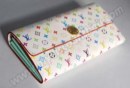 Louis Vuitton Outlet handbag monogram multicolore white sarah wallet m93746 (anis lining)