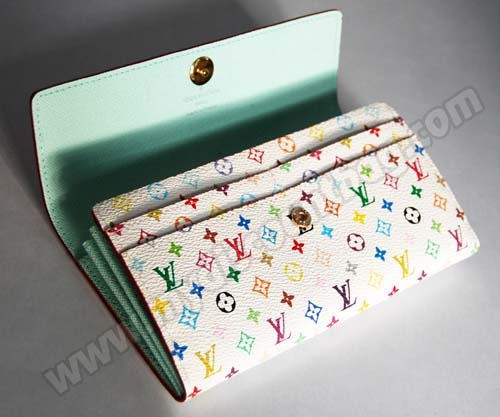 Louis Vuitton Outlet handbag monogram multicolore white sarah wallet m93746 (anis lining)