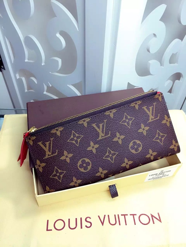 Louis Vuitton Outlet Monogram Canvas Wallet M61287 Red