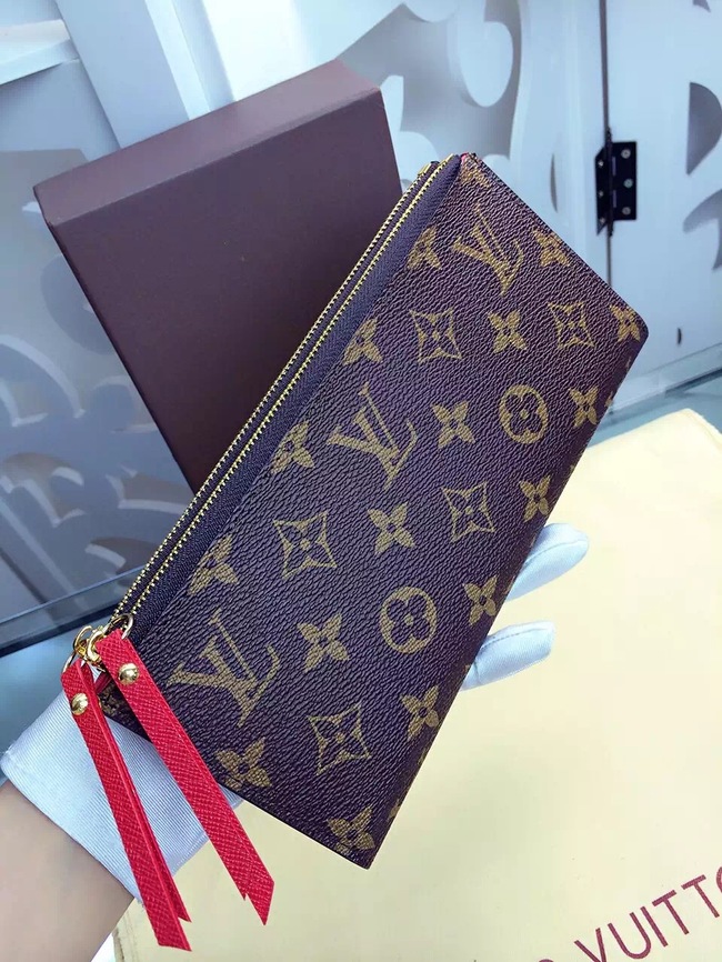 Louis Vuitton Outlet Monogram Canvas Wallet M61287 Red