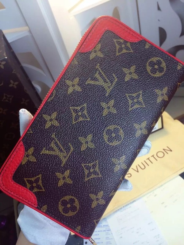 Louis Vuitton Outlet Damier Ebene Canvas Wallet M61188 Red