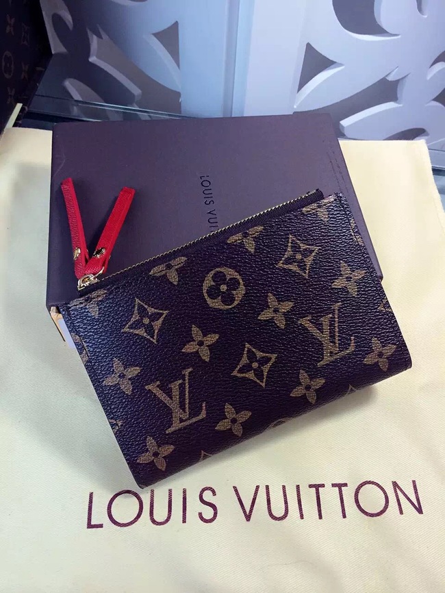 Louis Vuitton Outlet Monogram Canvas Wallet M61271 Red