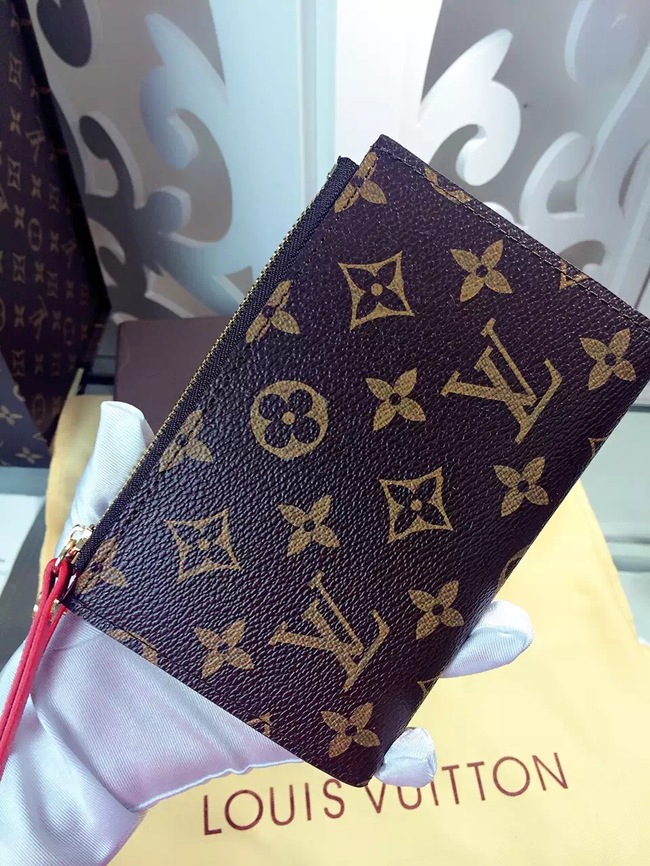 Louis Vuitton Outlet Monogram Canvas Wallet M61271 Red