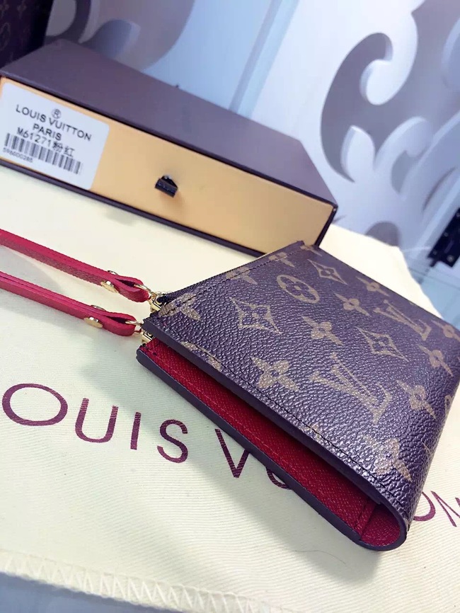 Louis Vuitton Outlet Monogram Canvas Wallet M61271 Red