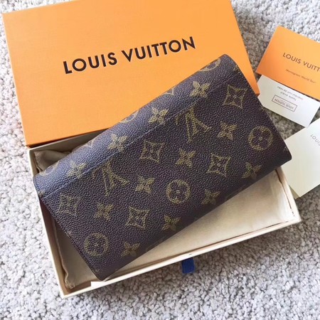 Louis Vuitton Outlet SARAH Monogram Canvas Wallet 60351 red