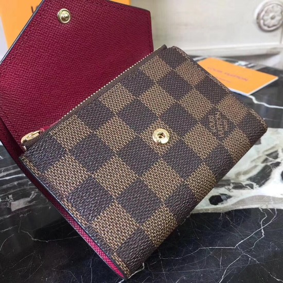 Louis Vuitton Outlet Damier Ebene Canvas VICTORINE WALLET N61700 Fuchsia