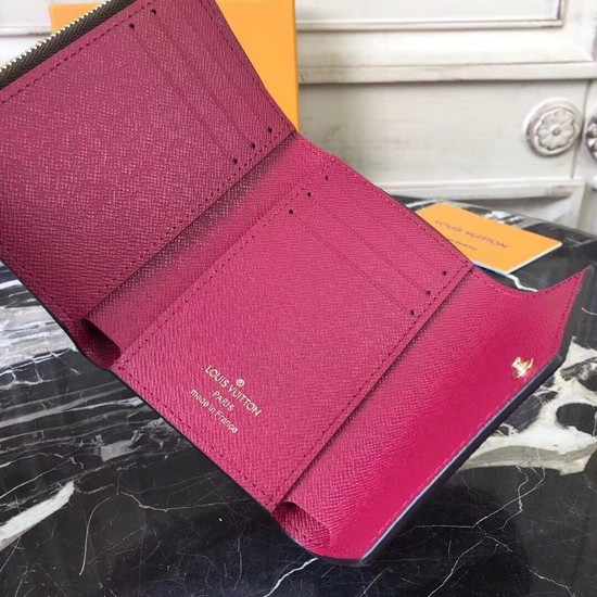 Louis Vuitton Outlet Damier Ebene Canvas VICTORINE WALLET N61700 Fuchsia