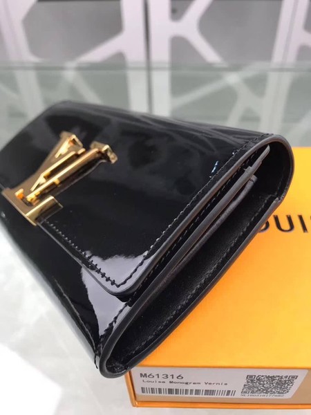 Louis Vuitton Outlet Patent Calf Leather LOUISE WALLET M64550 Black