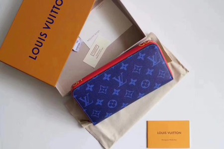 Louis Vuitton Outlet RIBBON Monogram Canvas wallet M60019 blue