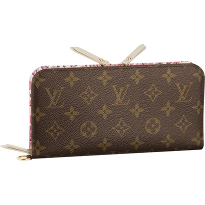 Louis Vuitton Outlet M60102 Monogram Canvas Portefeuille Insolite Leopard Blanc Corail