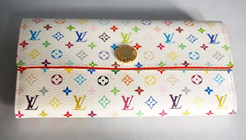 Louis Vuitton Outlet handbag monogram multicolore white sarah wallet m93743 (citron lining)