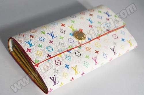 Louis Vuitton Outlet handbag monogram multicolore white sarah wallet m93743 (citron lining)