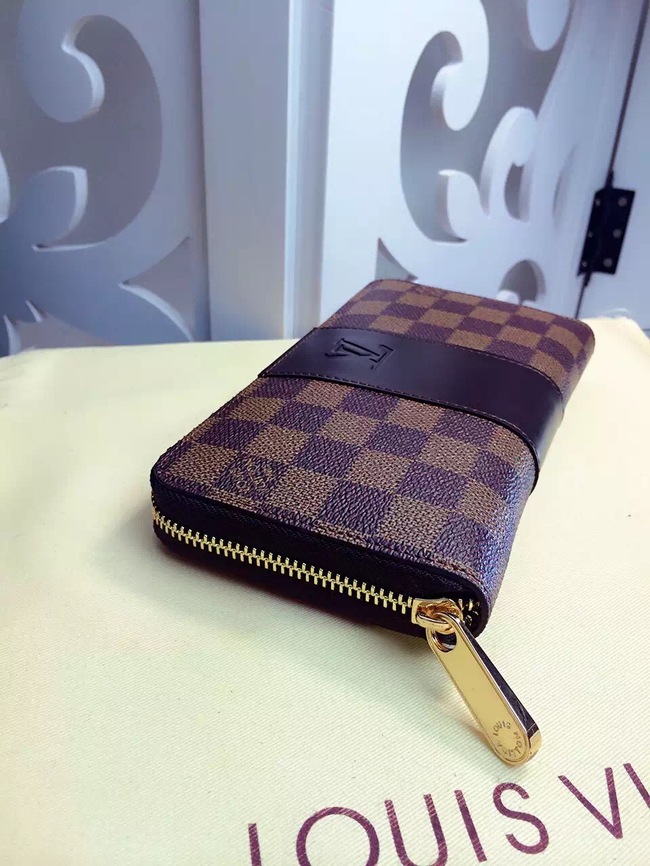 Louis Vuitton Outlet Damier Ebene Canvas Wallet 60018 Coffee