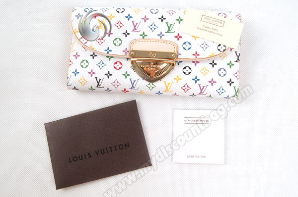 Louis Vuitton Outlet handbag monogram multicolore eugenie wallet m60053 (white)