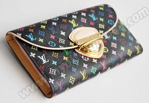 Louis Vuitton Outlet handbag monogram multicolore eugenie wallet m60054 (black)