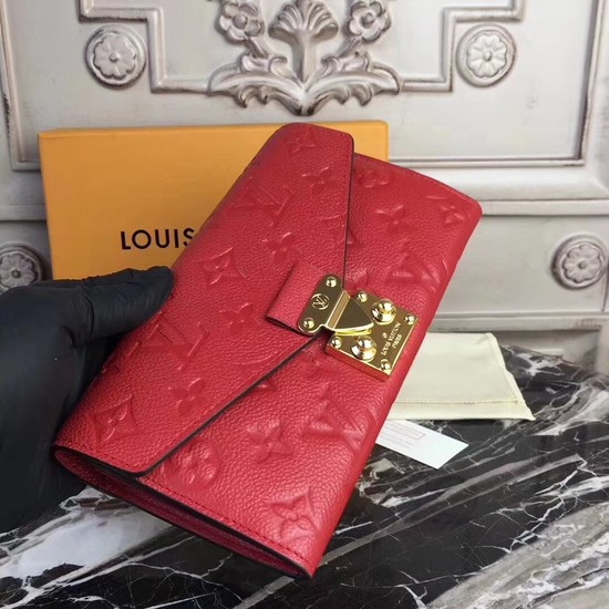 Louis Vuitton Outlet Original Monogram Empreinte Metis Wallet 62459 red