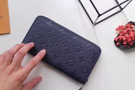 Louis Vuitton Outlet original Monogram Empreinte Ariane zippy Wallet 62069 dark blue