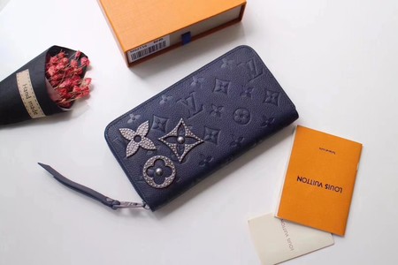 Louis Vuitton Outlet original Monogram Empreinte Ariane zippy Wallet 62069 dark blue