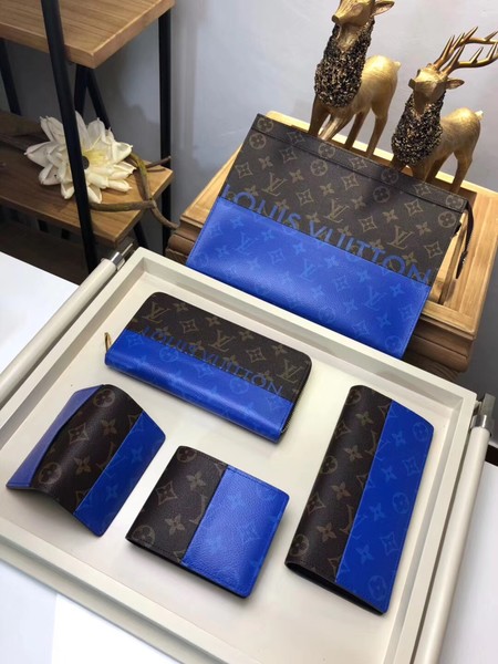 Louis Vuitton Outlet Split Monogram Canvas Card package M63021 blue