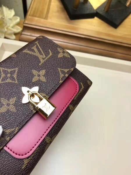 Louis Vuitton Outlet FLOWE Monogram Canvas Wallet 62578 wine