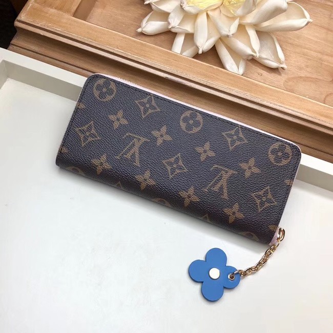 Louis Vuitton Outlet Monogram coated canvas CLEMENCE WALLET M64161 blue