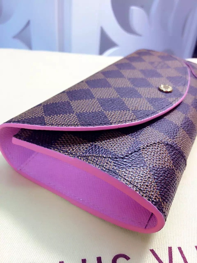 Louis Vuitton Outlet Damier Ebene Canvas Wallet M61221 Coffee&Rose