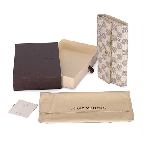 Louis Vuitton Outlet Damier Canvas Pochette Wallet White N61735