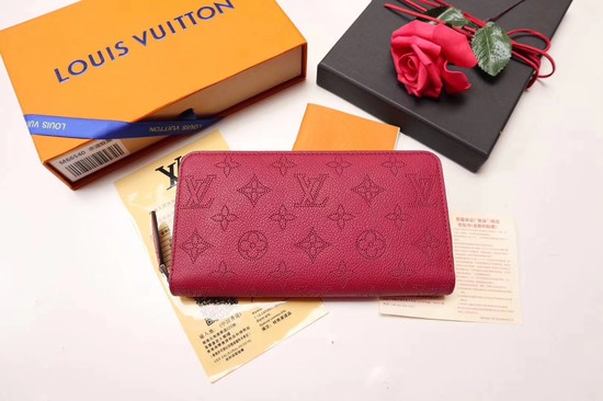 Louis Vuitton Outlet original Mahina Leather wallet 61867 red