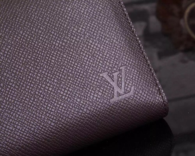 Louis Vuitton Outlet Taiga Leather Brazza Wallet M60017 Coffee