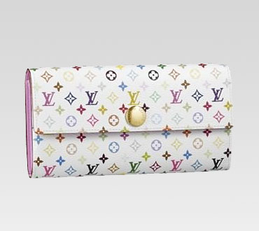 Louis Vuitton Outlet handbag monogram multicolore white sarah wallet m93744 (litchi lining)