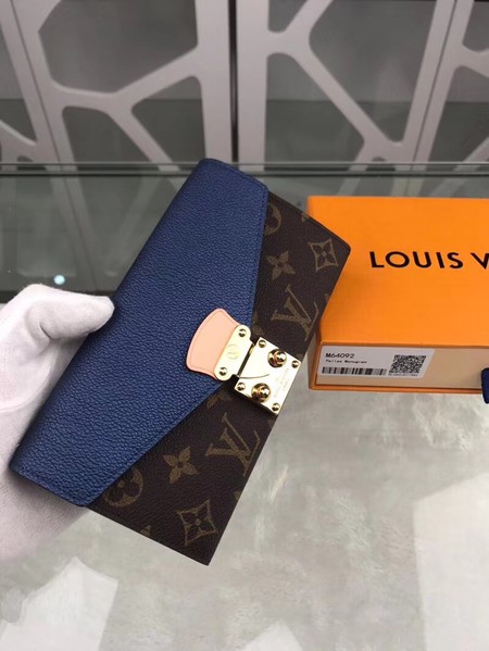 Louis Vuitton Outlet monogram canvas pallas wallet M62092 blue